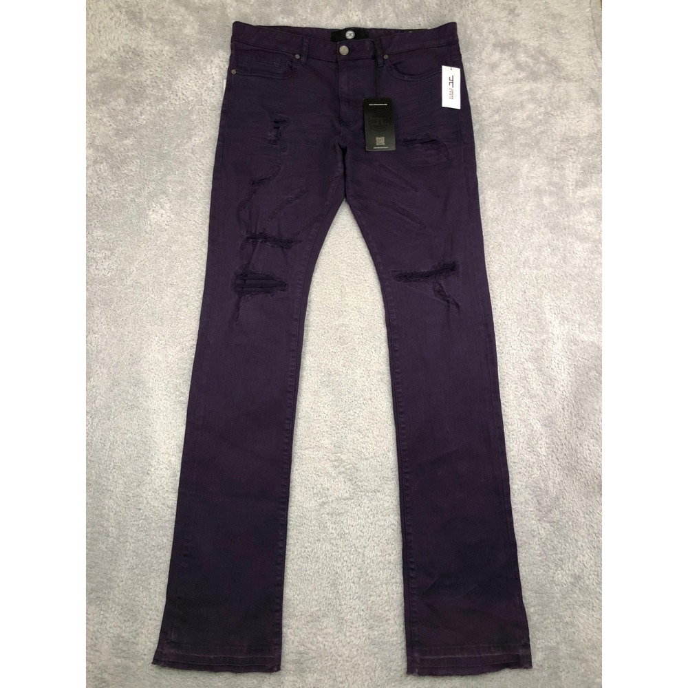 Jordan Craig Jeans Mens 38x42 Purple NWT Martin Stacked Distressed